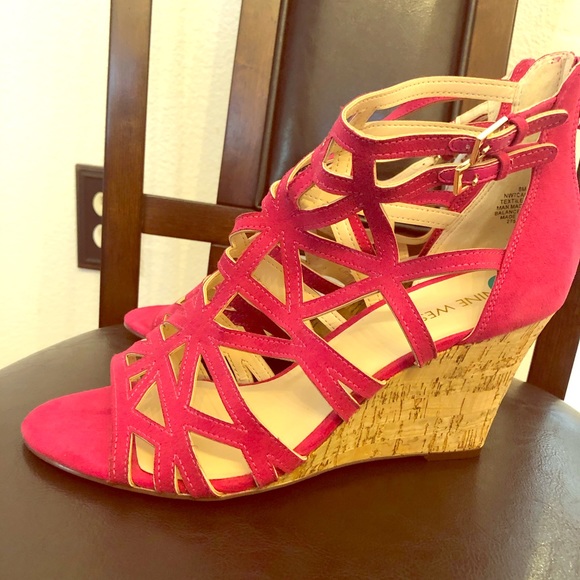 Nine West wedge sandals (fuchsia pink) - Picture 1 of 4